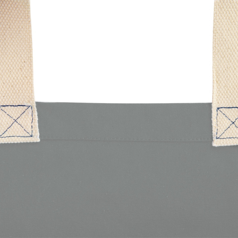 Сумка Donny из хлопка с донной складкой и парусиновыми ручками, серый