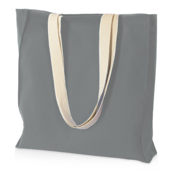 Сумка Donny из хлопка с донной складкой и парусиновыми ручками, серый