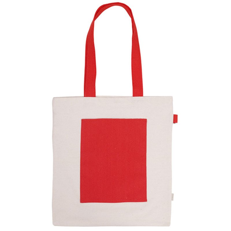 Сумка для покупокTopiс из переработанных материалов с наружным цветным карманом, красный