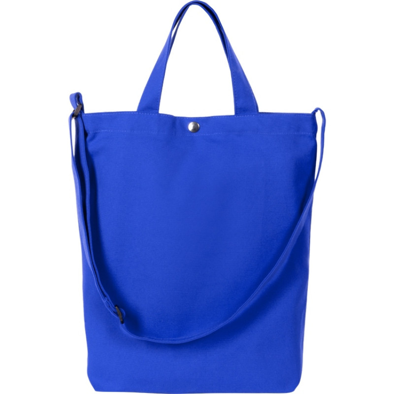 Сумка Helfer из хлопка на кнопке с регулирующейся лямкой, синий