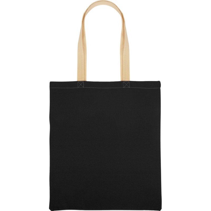 Сумка для шопинга Twin двухцветная из хлопка, 180 г/м2, черный/натуальный