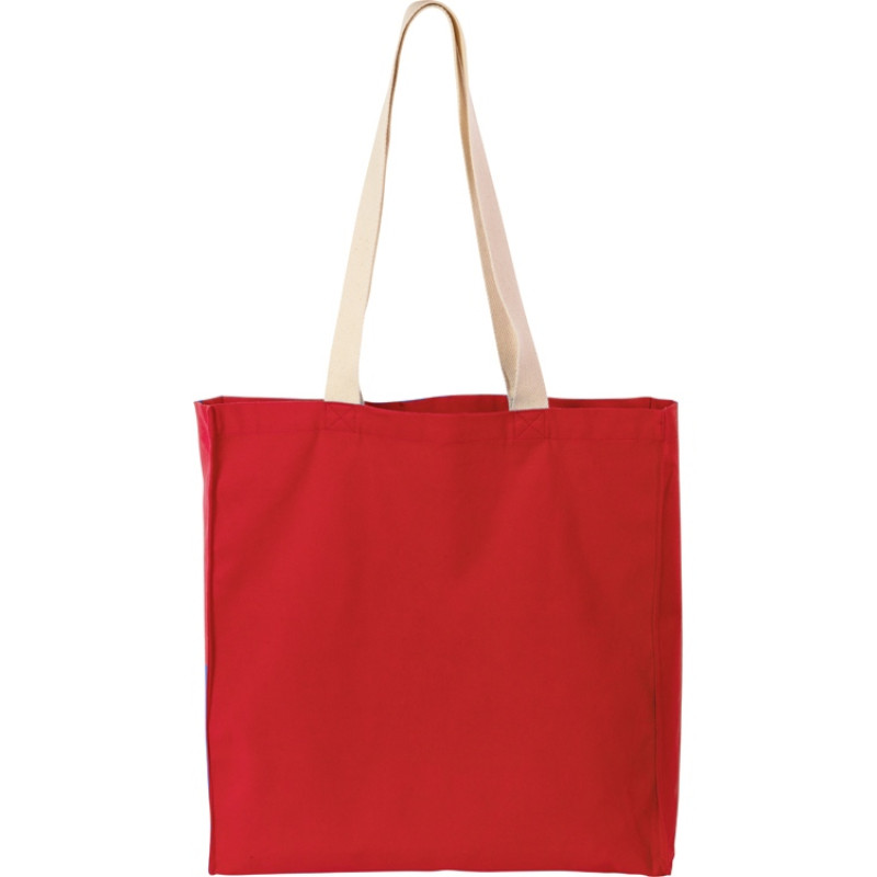 Сумка Donny из хлопка с донной складкой и парусиновыми ручками, красный