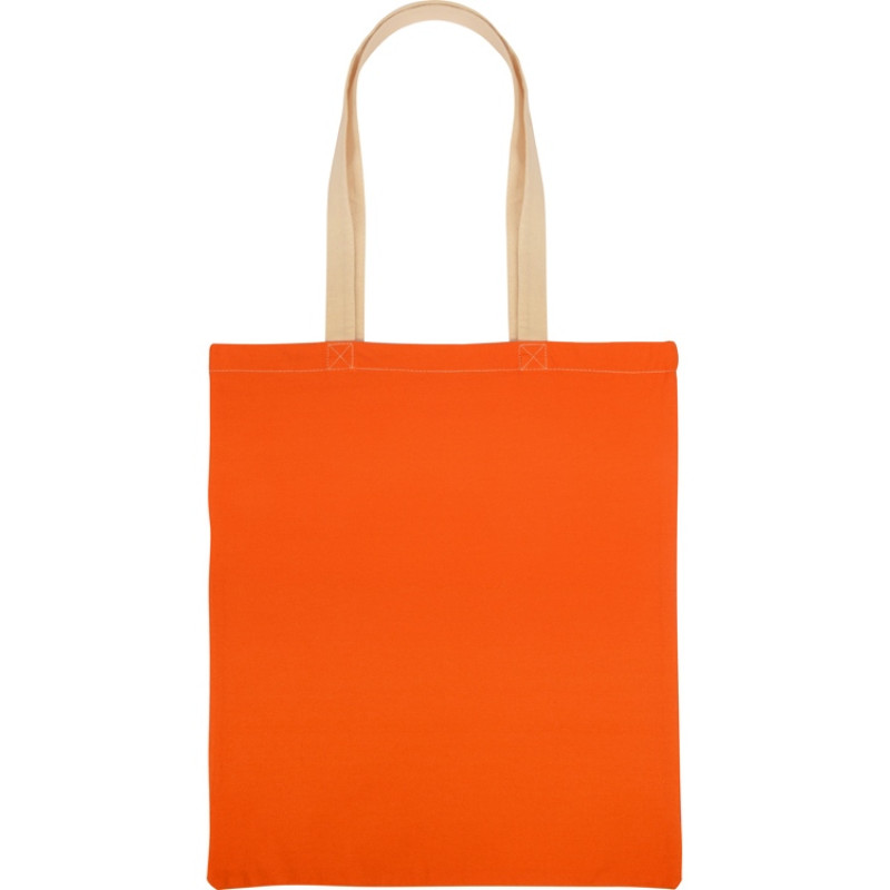 Сумка для шопинга Twin двухцветная из хлопка, 180 г/м2, оранжевый/натуральный