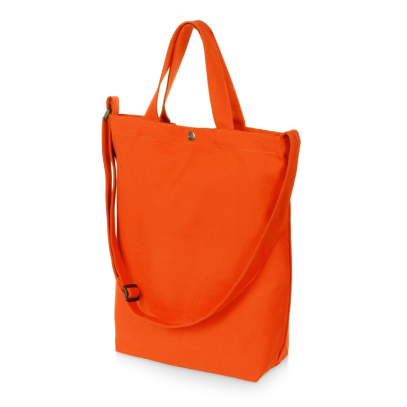 Сумка Helfer из хлопка на кнопке с регулирующейся лямкой, оранжевый
