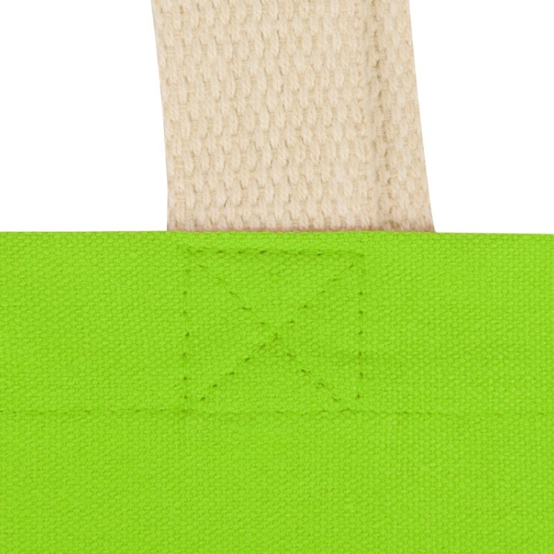 Сумка для шопинга Steady из хлопка с парусиновыми ручками, 260 г/м2, зеленое яблоко