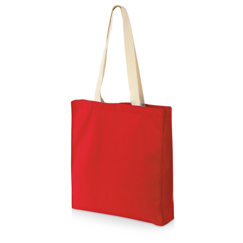 Сумка Donny из хлопка с донной складкой и парусиновыми ручками, красный