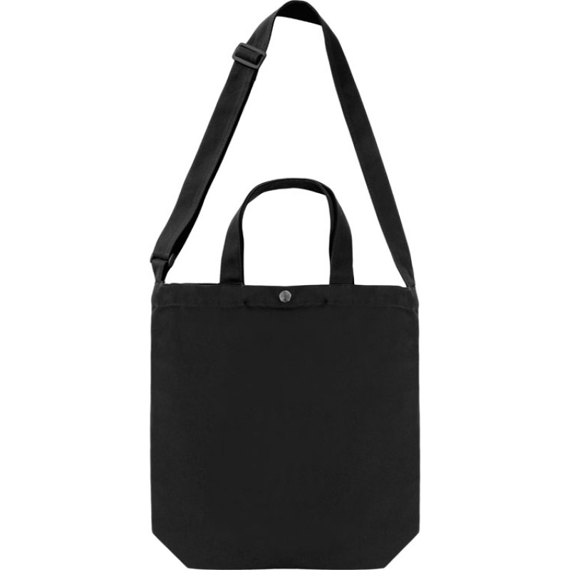 Сумка Helfer из хлопка на кнопке с регулирующейся лямкой, черный