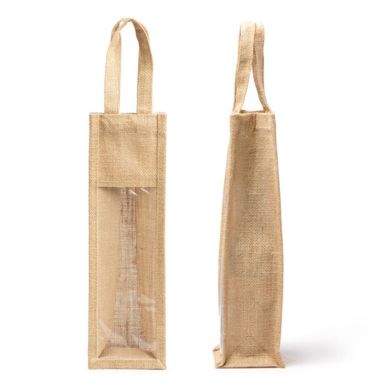 Сумка NIMBA из ламинированного джута с окошком, бежевый