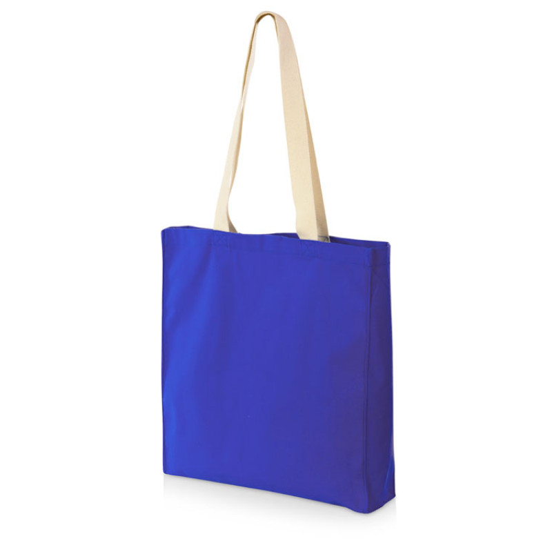 Сумка Donny из хлопка с донной складкой и парусиновыми ручками, синий