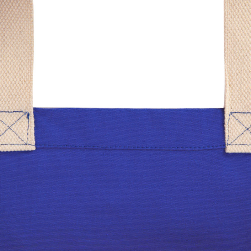 Сумка Donny из хлопка с донной складкой и парусиновыми ручками, синий