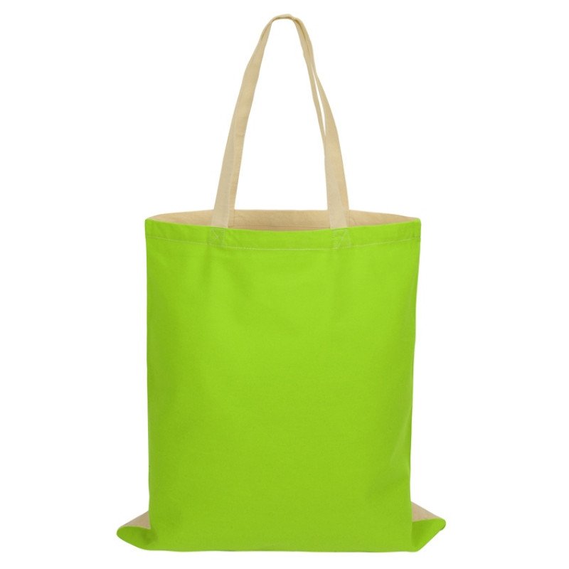 Сумка для шопинга Twin двухцветная из хлопка, 180 г/м2, зеленое яблоко/натуральный Сумка для шопинга Twin двухцветная из хлопка, 180 г/м2, зеленое яблоко/натуральный