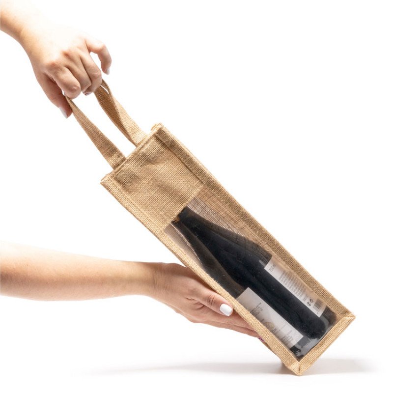 Сумка NIMBA из ламинированного джута с окошком, бежевый