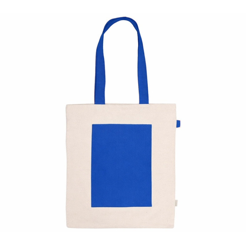 Сумка для покупокTopiс из переработанных материалов с наружным цветным карманом, синий