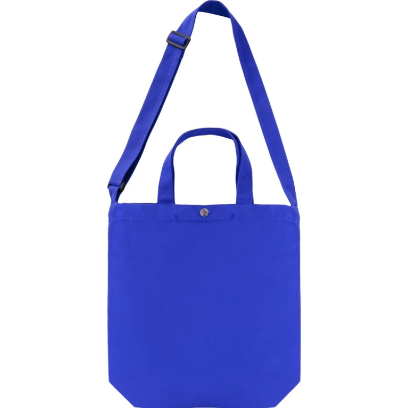 Сумка Helfer из хлопка на кнопке с регулирующейся лямкой, синий