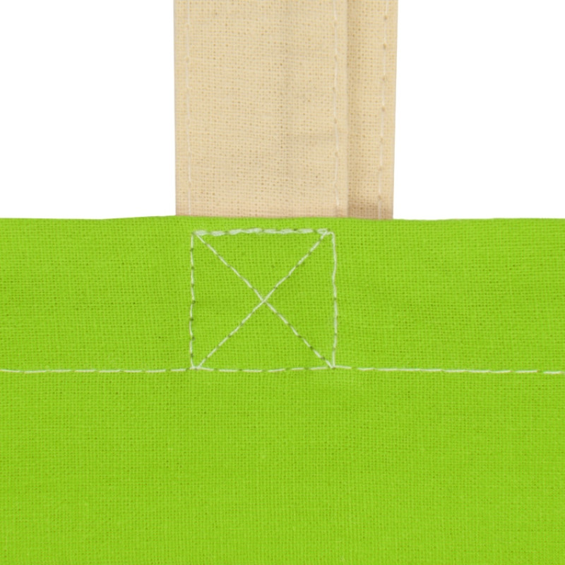 Сумка для шопинга Twin двухцветная из хлопка, 180 г/м2, зеленое яблоко/натуральный