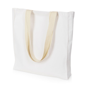 Сумка Donny из хлопка с донной складкой и парусиновыми ручками, белый