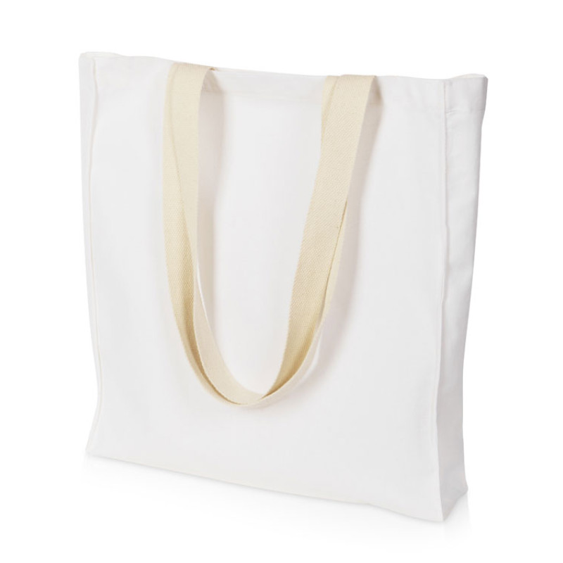 Сумка Donny из хлопка с донной складкой и парусиновыми ручками, белый