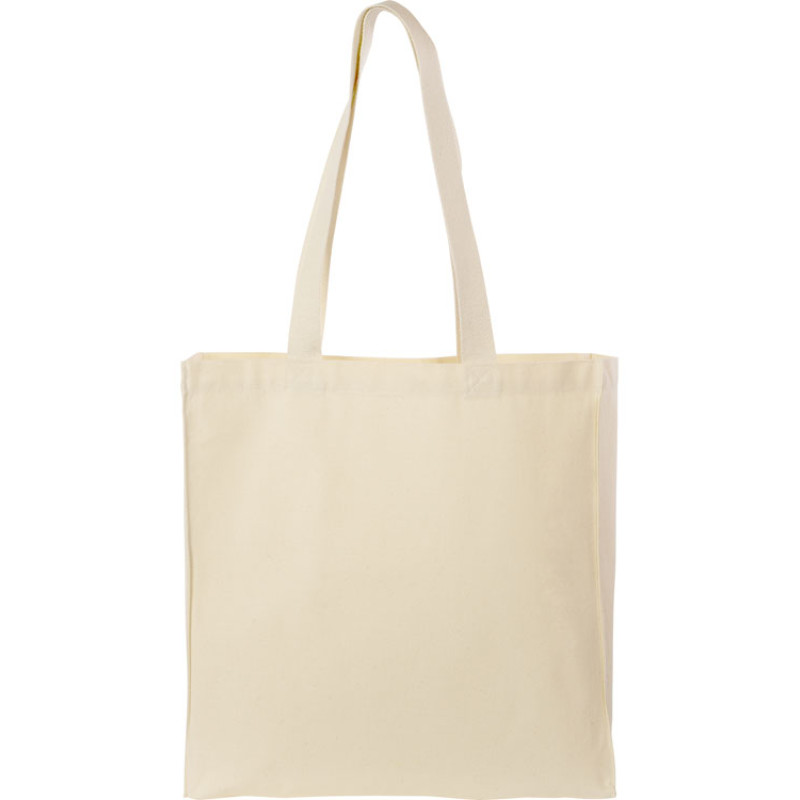 Сумка Donny из хлопка с донной складкой и парусиновыми ручками, натуральный