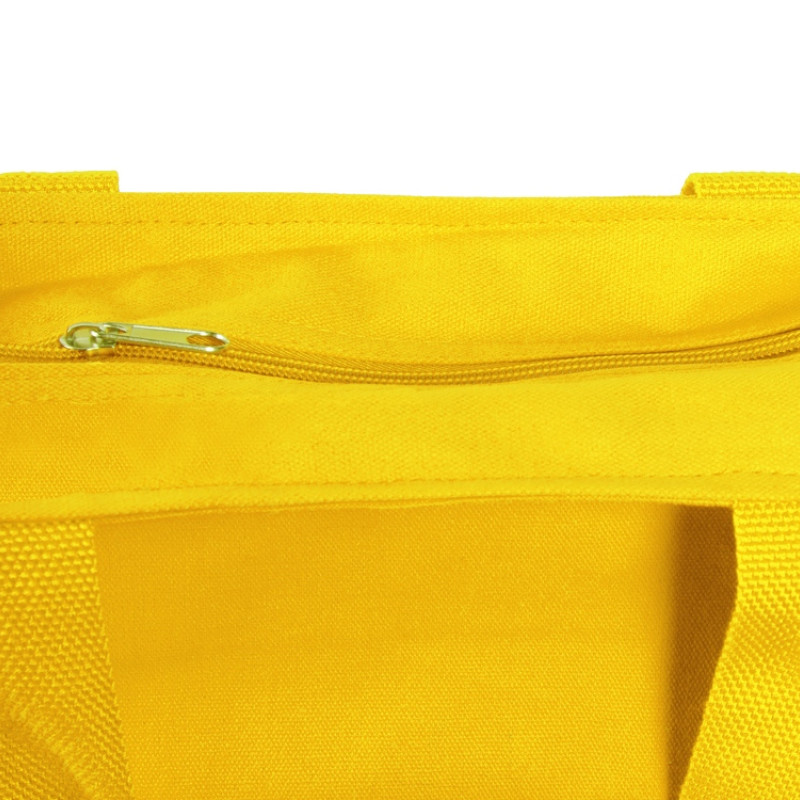 Сумка на молнии Zipper из хлопка 280 г c карманом на молнии спереди, желтый