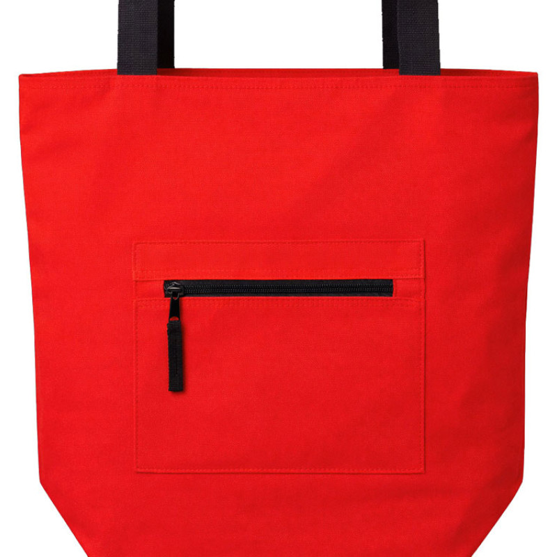 Сумка на молнии Zipper  Neo из хлопка 280 г c карманом на молнии спереди, красный