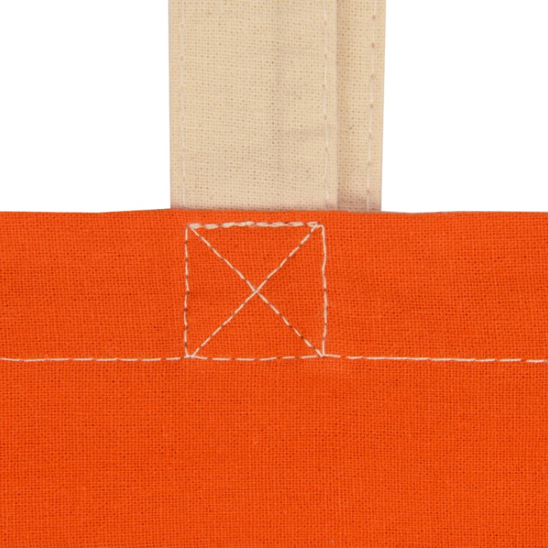 Сумка для шопинга Twin двухцветная из хлопка, 180 г/м2, оранжевый/натуральный