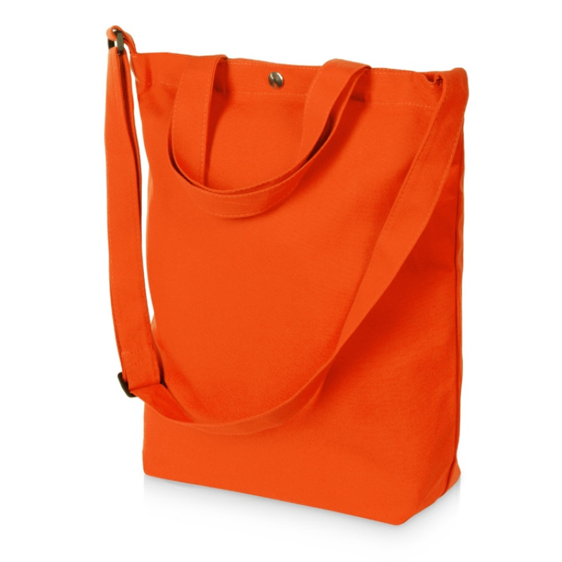 Сумка Helfer из хлопка на кнопке с регулирующейся лямкой, оранжевый