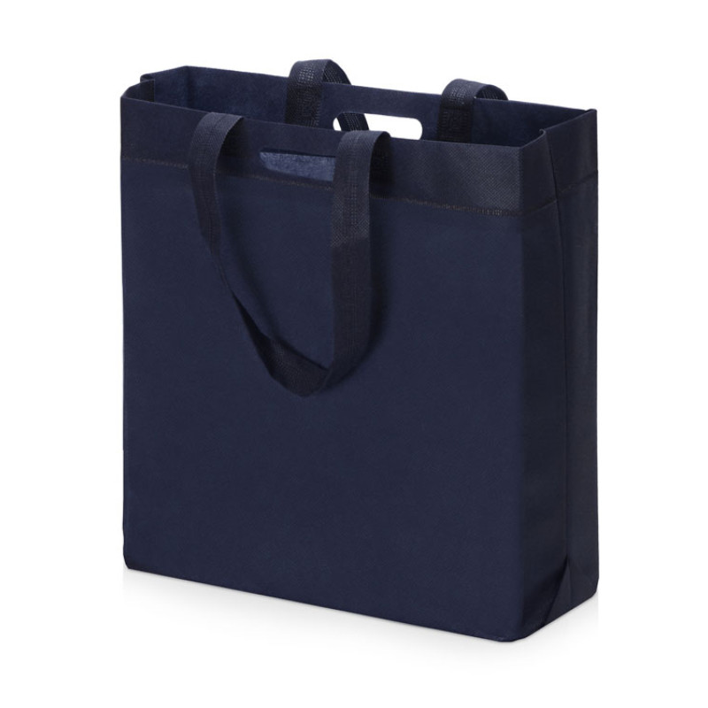 Сумка для покупок из спанбонда Ambit, 380*120*400 с ручкой 550/30 мм, темно-синий
