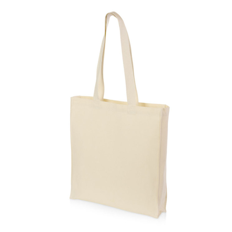 Сумка Donny из хлопка с донной складкой и парусиновыми ручками, натуральный (Р)