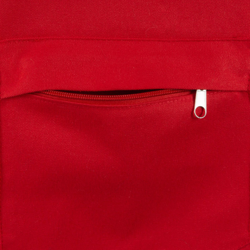 Сумка на молнии Zipper из хлопка 280 г c карманом на молнии спереди, красный