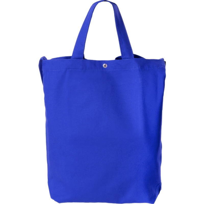 Сумка Helfer из хлопка на кнопке с регулирующейся лямкой, синий