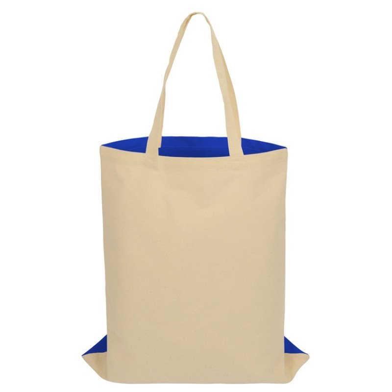 Сумка для шопинга Twin двухцветная из хлопка, 180 г/м2, синий/натуральный