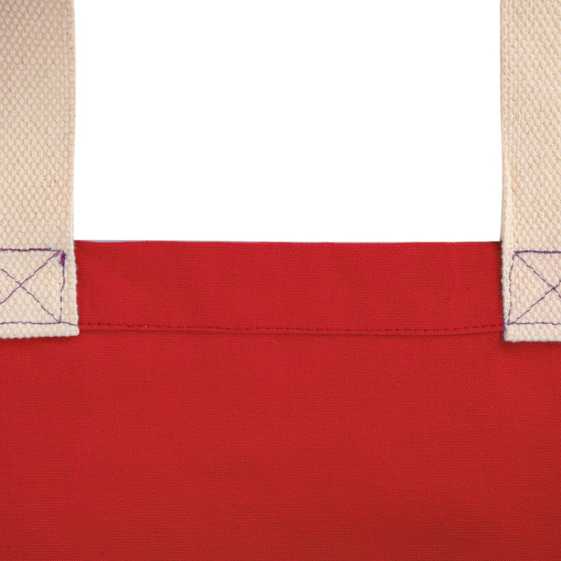 Сумка Donny из хлопка с донной складкой и парусиновыми ручками, красный