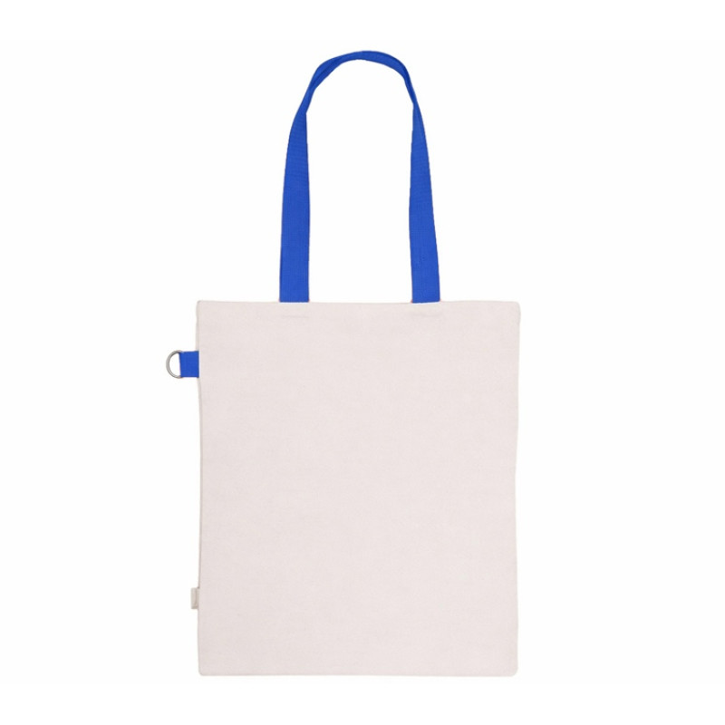 Сумка для покупокTopiс из переработанных материалов с наружным цветным карманом, синий