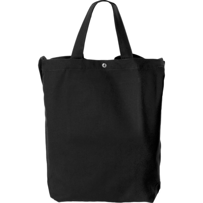 Сумка Helfer из хлопка на кнопке с регулирующейся лямкой, черный (P)