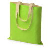 Сумка для шопинга Twin двухцветная из хлопка, 180 г/м2, зеленое яблоко/натуральный
