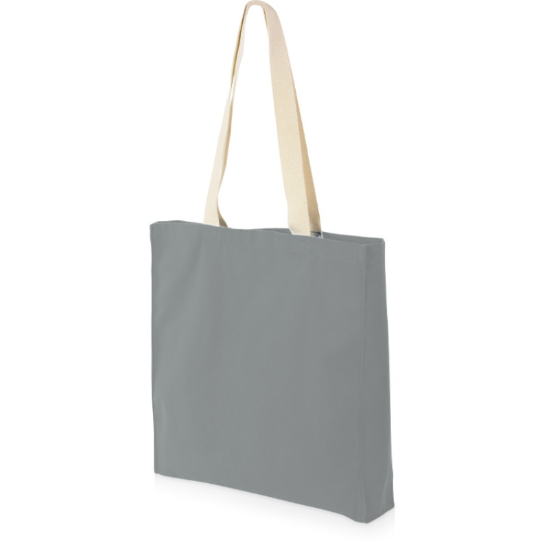 Сумка Donny из хлопка с донной складкой и парусиновыми ручками, серый