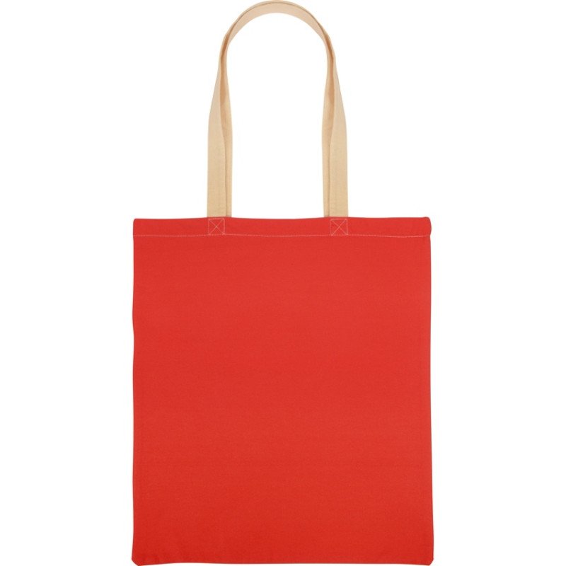 Сумка для шопинга Twin двухцветная из хлопка, 180 г/м2, красный/натуральный Сумка для шопинга Twin двухцветная из хлопка, 180 г/м2, красный/натуральный