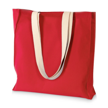 Сумка Donny из хлопка с донной складкой и парусиновыми ручками, красный