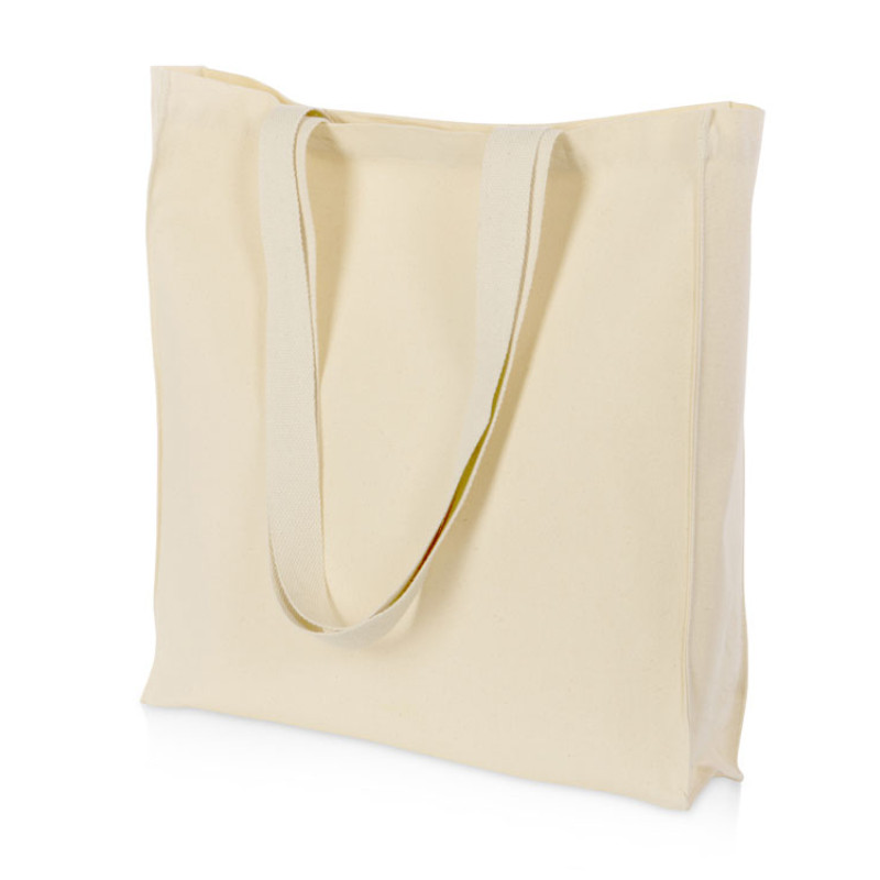 Сумка Donny из хлопка с донной складкой и парусиновыми ручками, натуральный