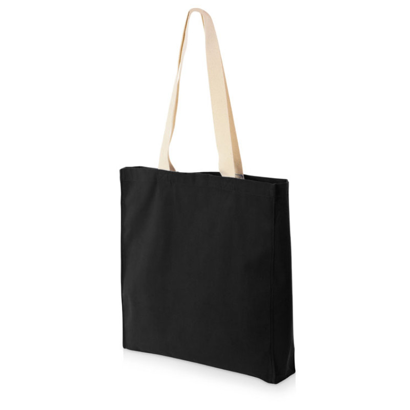 Сумка Donny из хлопка с донной складкой и парусиновыми ручками, черный