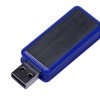 USB-флешка промо на 32 Гб прямоугольной формы, выдвижной механизм, синий