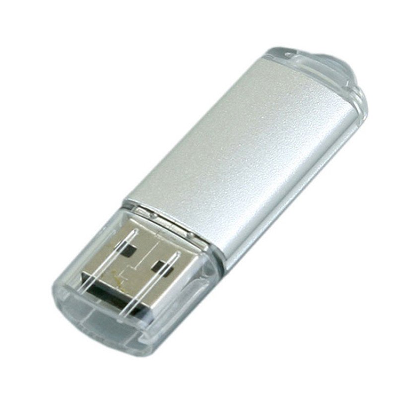 Флешка 3.0 промо прямоугольной формы  c прозрачным колпачком, 32 Гб, серебристый