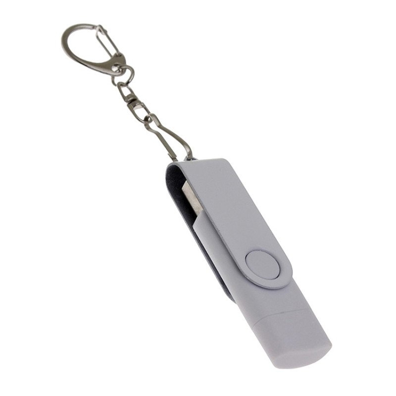 USB-флешка на 16 Гб 2 в 1 поворотный механизм, c дополнительным разъемом Type-C с одноцветным металлическим клипом, белый USB-флешка на 16 Гб 2 в 1 поворотный механизм, c дополнительным разъемом Type-C с одноцветным металлическим клипом, белый
