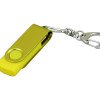 Флешка промо поворотный механизм, с однотонным металлическим клипом, 16 Гб, желтый