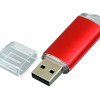 Флешка промо прямоугольной формы  c прозрачным колпачком, 16 Гб, красный