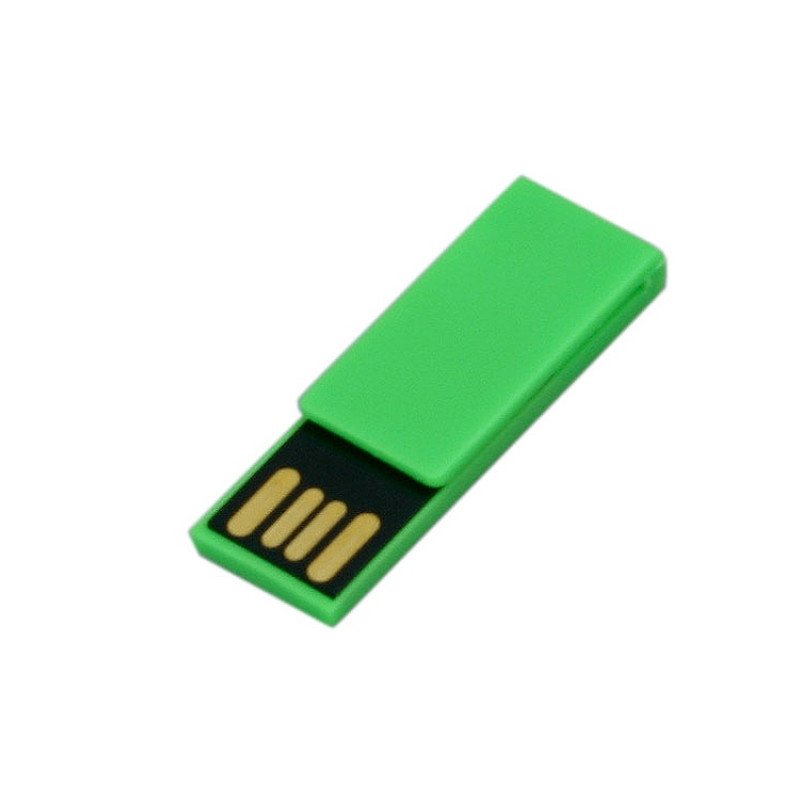 Флешка промо в виде скрепки, 16 Гб, зеленый