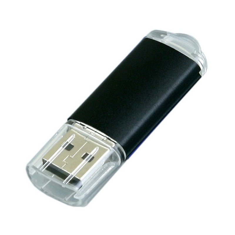 Флешка промо прямоугольной формы  c прозрачным колпачком, 64 Гб, черный