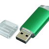 Флешка промо прямоугольной формы  c прозрачным колпачком, 64 Гб, зеленый
