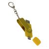 USB-флешка на 32 Гб 2 в 1 поворотный механизм, c дополнительным разъемом Type-C с одноцветным металлическим клипом, желтый