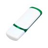 Флешка промо прямоугольной классической формы с цветными вставками, 8 Гб, белый/зеленый